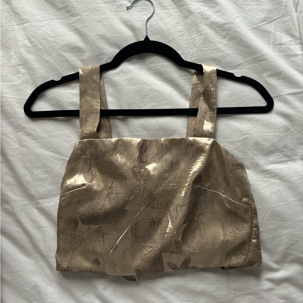 H&M gold tie-back top, size 2